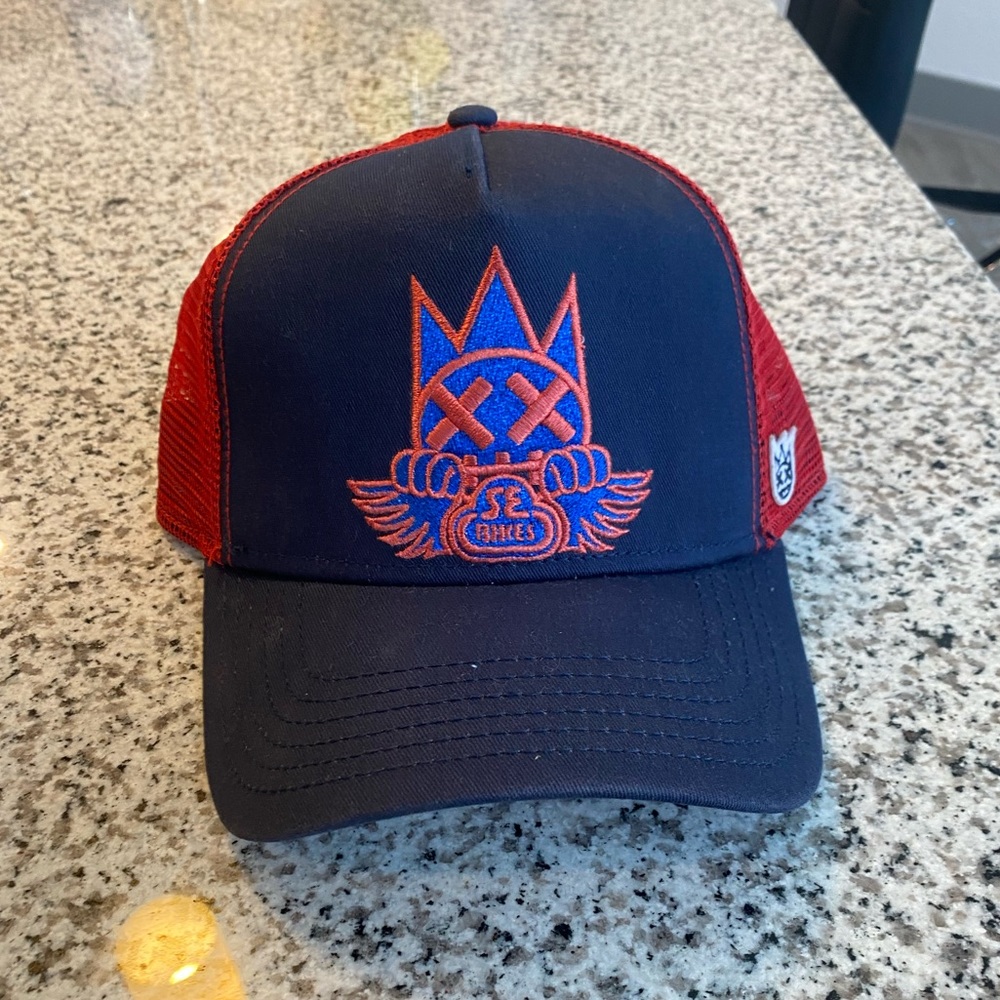 Red and blue customize hat